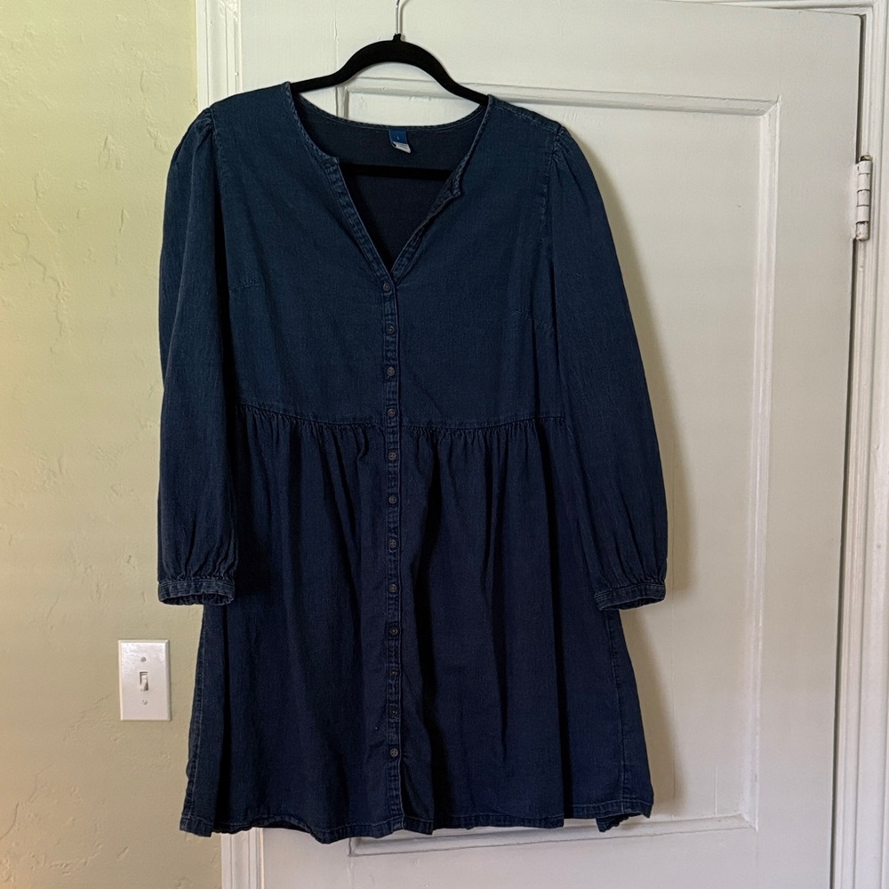 Old Navy Navy Blue Denim Dress